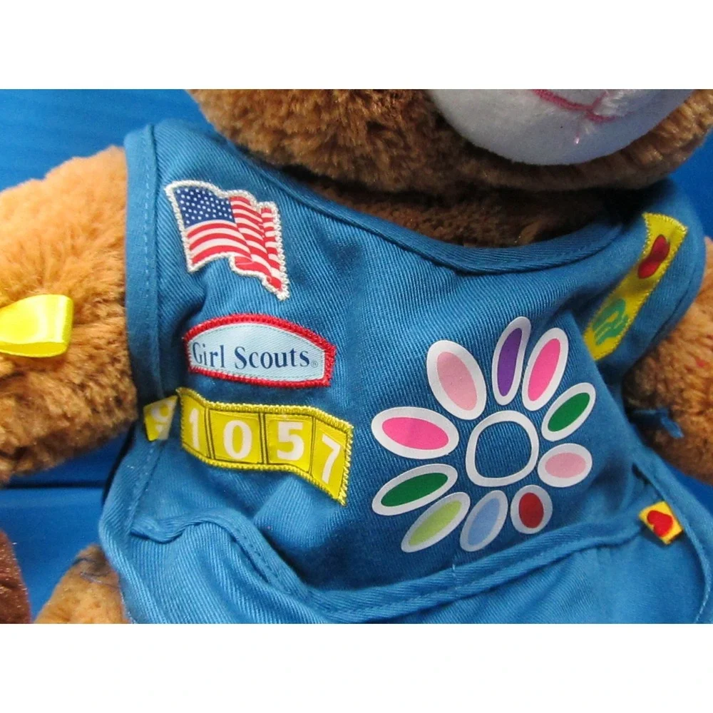 BUILD A BEAR  GIRL SCOUT Lot of 2 Bears w/Outfits Plush Thin Mint & 100th Anniv